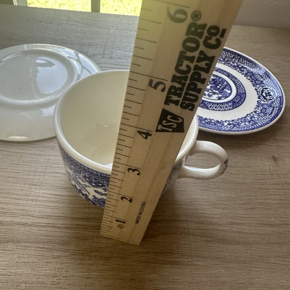 Willow Ware By Royal China Tea Coffee Cup & Saucer Set Plus Extra Saucer - Picture 10 of 12